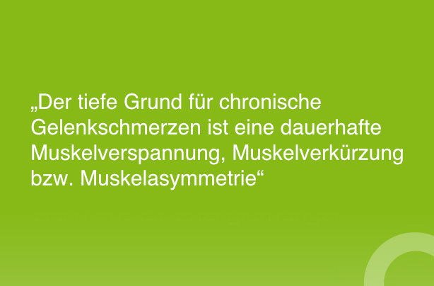 Der tiefe Grund für chronische Gelenkschmerzen ist eine dauerhafte Muskelverspannung, Muskelverkürzung bzw. Muskelasymmetrie